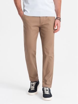 Moške svetlo rjave chinos hlače slim fit V2 PACP-0186
