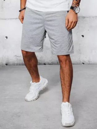 Športne kratke hlače v svetlo sivi barvi