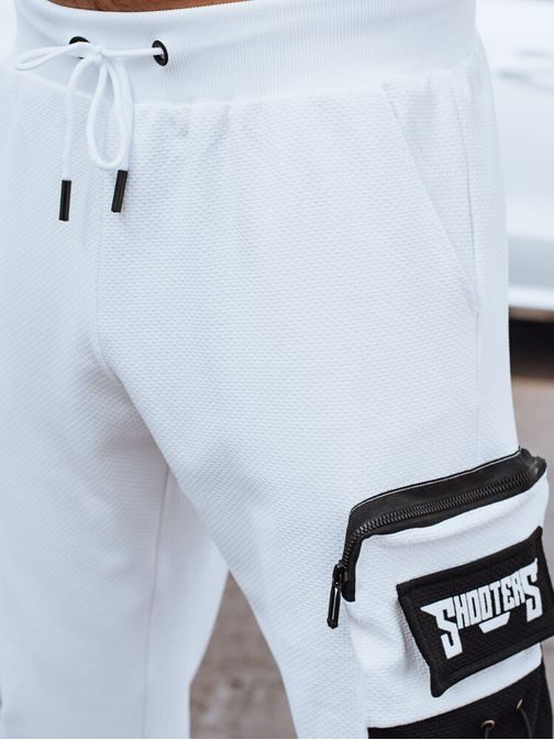 Originalne bele jogger hlače z žepi