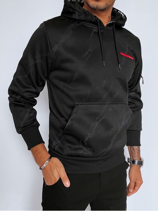 Maromoriran črn Icon moški pulover s kapuco