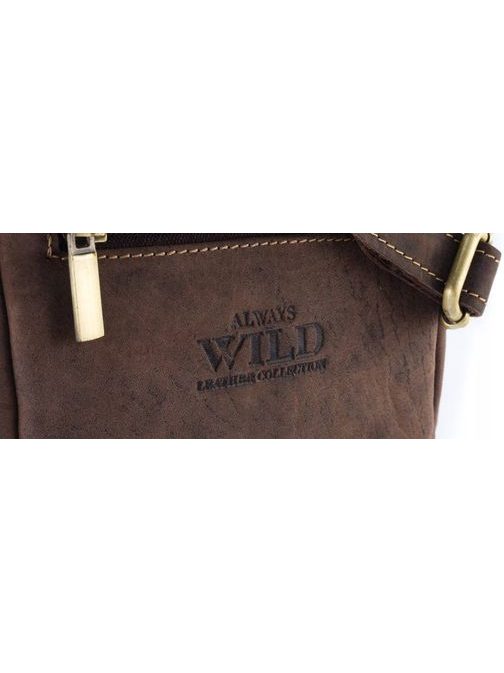 Usnjena rjava torba za čez rame Wild
