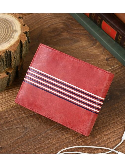 Originalna rdeča usnjena denarnica za moške
