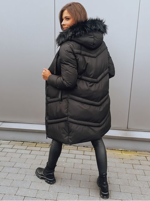 Črna ženska bunda edinstvenega izgleda Salis