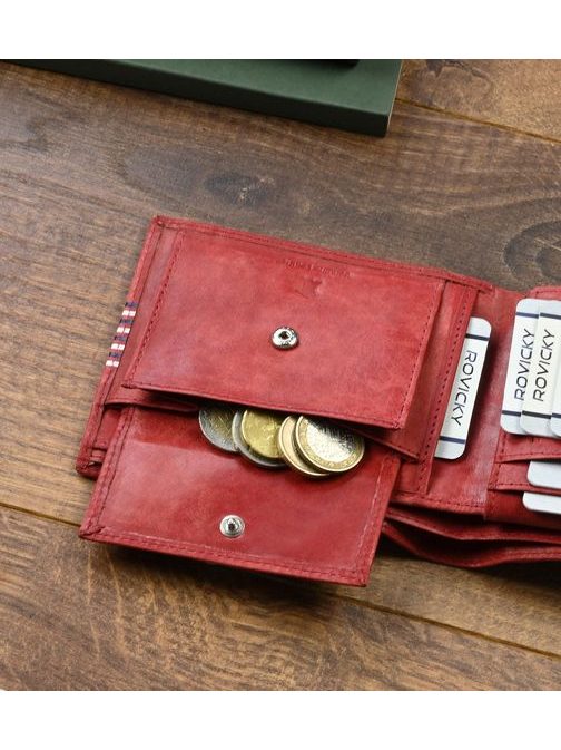 Originalna rdeča usnjena denarnica za moške