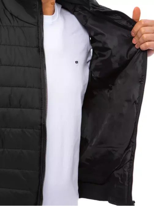 Črn stilski brezrokavnik brez kapuce