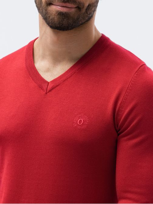 Rdeč pulover z V-izrezom E191