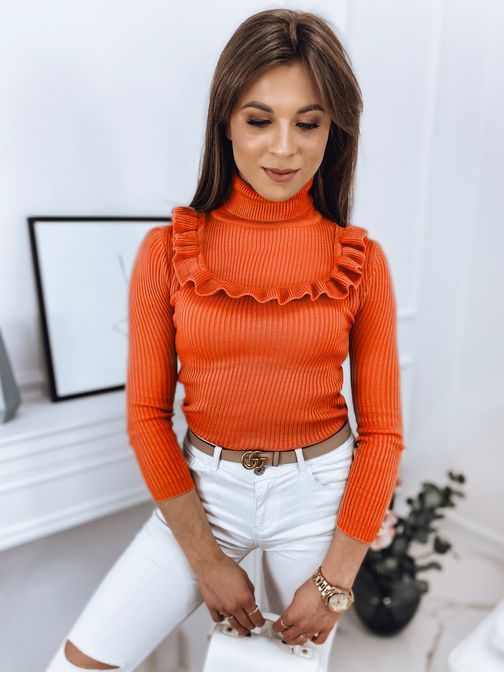 Ženski pulover Noah neobičajnega izgleda v pomarančni barvi