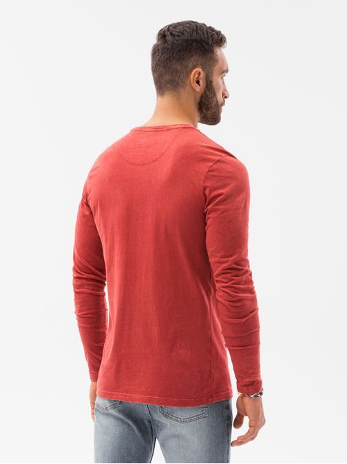 Rdeča stilska majica z dolgimi rokavi L131