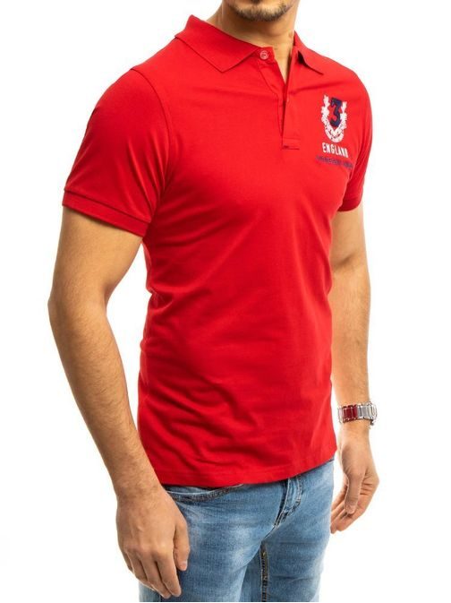 Rdeča polo majica modnega dizajna