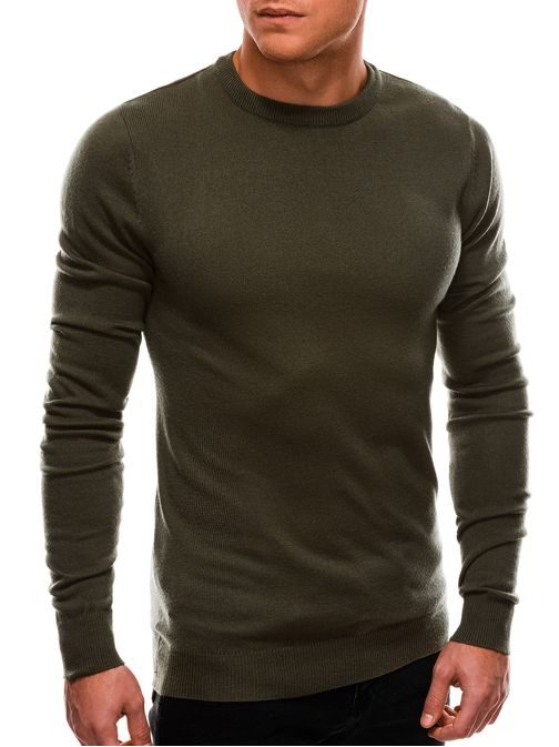 Preprost pulover olivne barve E199