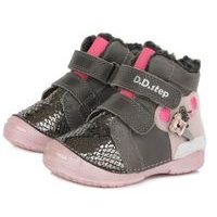 DDstep dětské zimní blikací boty W078-238AM - Dark Grey