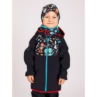 Unuo, Dětská softshellová bunda s fleecem Basic, Kobaltová, Veselé kopečky