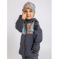 Unuo, Dětská softshellová bunda s fleecem, Sv. Smaragdová, Ptáček
