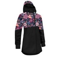 Unuo, Dívčí softshellový kabát s fleecem Street, Černá, Kouzelné květiny
