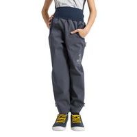 unuo softshellové kalhoty bez zateplení Antracitové + reflexní obrázek Evžen (Softshell kids trousers)