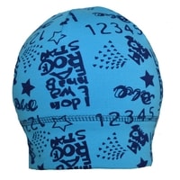 Jarní/podzimní dětská jednobarevná čepice Hugo potisk chlapec 300419 modrá