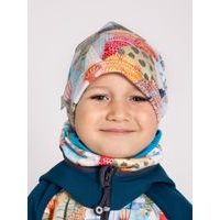 Unuo, Dětská softshellová bunda s fleecem Basic, Kobaltová, Veselé kopečky