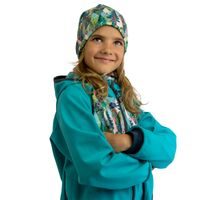 Unuo, Dětská softshellová bunda s fleecem, Sv. Smaragdová, Ptáček