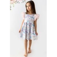 Dívčí šaty s tylovým rukávem Lily Grey pastelové květy