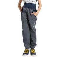 unuo softshellové kalhoty s fleecem Antracitové + reflexní obrázek Evžen (Softshell kids trousers)