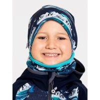 Unuo, Dětská softshellová bunda s fleecem Basic, Tm. Modročerná, Tučňáci