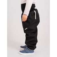 Unuo, Batolecí softshellové kalhoty s fleecem, Žíhaná antracitová + reflexní obrázek Evžen (Softshell toodler trousers)