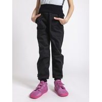 Unuo, Softshellové kalhoty s fleecem Street, Černá (Unuo Softshell kids trousers, black)