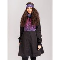Unuo, Dámský softshellový kabát s fleecem, Černá, Podzimní bobule