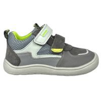 Dětská BAREFOOT celoroční obuv Protetika šedá se zelenými prvky