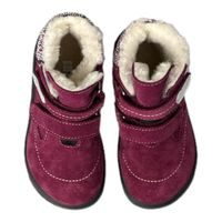 Dětská zimní kožená bota s kožíškem a třpytkami Jonap růžové