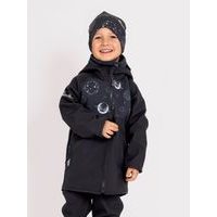 Dětská softshellová bunda s fleecem Unuo, Černá, Podzimní bobule