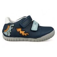 Dětská celoroční obuv s LEDkou DDstep - Modré s drakem