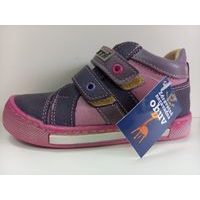 KTR celoroční kožená obuv - růžové/fialové