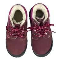 Dětské zimní kotníkové boty BOOTS4U šněrovací vínovorůžové