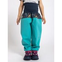 Unuo, Batolecí softshellové kalhoty s fleecem Basic, Kobaltová, Veselé kopečky