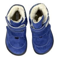 Jonap Dětská zimní barefoot boty s kožíškem a membránou tmavě modré