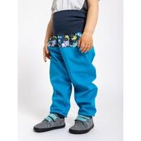 unuo softshellové kalhoty s fleecem Květinky fuchsiové (Softshell kids trousers)