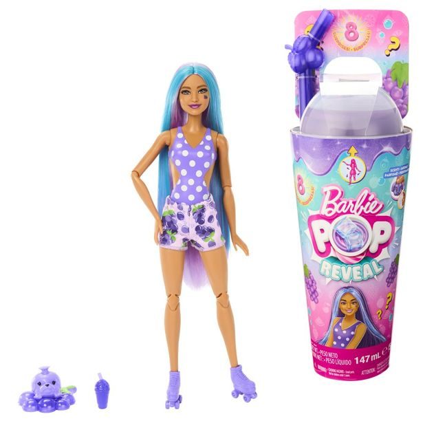 BRB POP REVEAL BARBIE ŠŤAVNATÉ OVOCE - HROZNOVÝ KOKTEJL