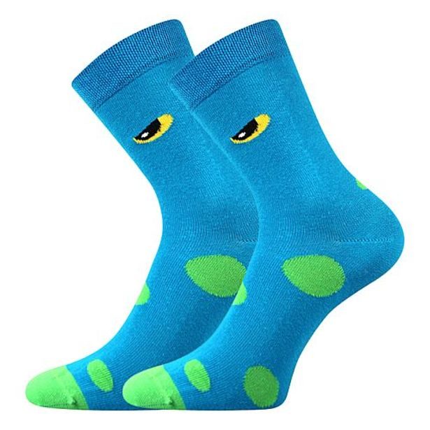 Chlapecké ponožky zelený puntík - modrá oči