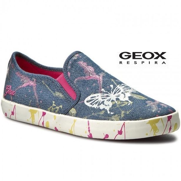 Dievčenské plátené topánky GEOX Kiwi Denim