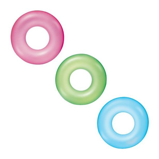 Nafukovací kruh, 76cm (růžový/modrý/zelený)