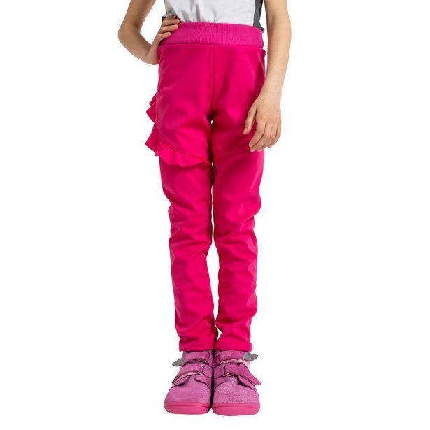 Dětské softshellové kalhoty s fleecem pružné Fantasy, Fuchsiová