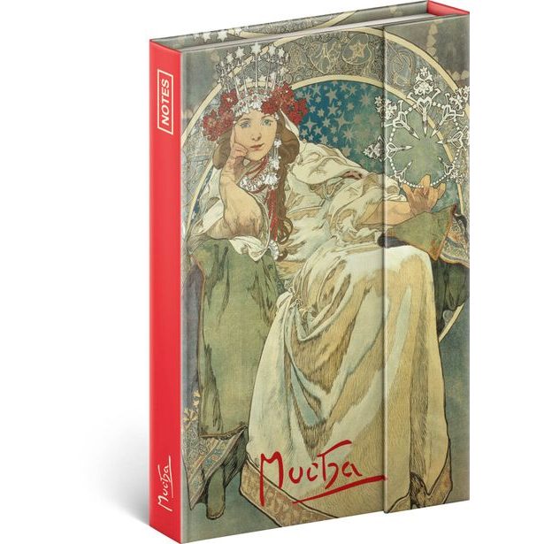 Notes Alfons Mucha – Princezna, linkovaný, 11 × 16 cm Baagl