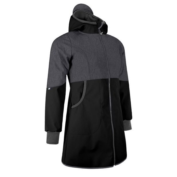 Unuo, Dámský softshellový kabát s fleecem, Černá, Žíhaná Antracitová