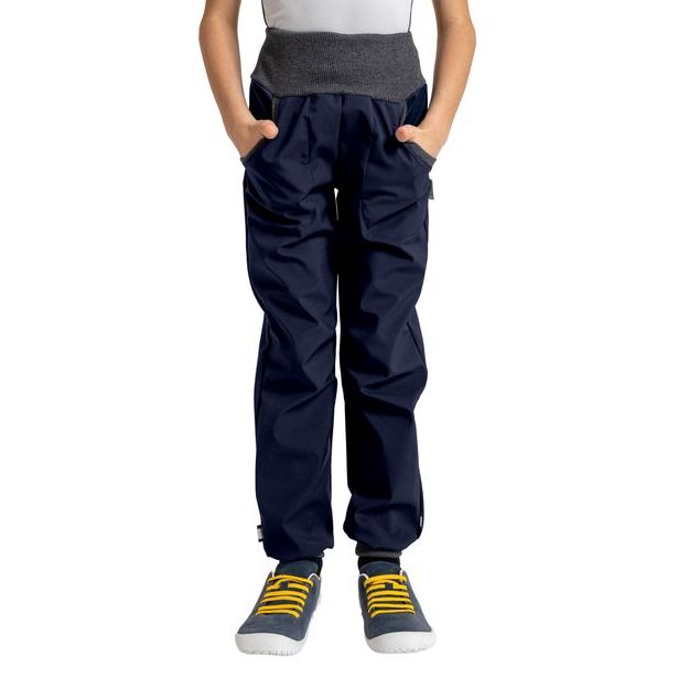 Unuo, Dětské softshellové kalhoty s fleecem Street, Tm. Modročerná