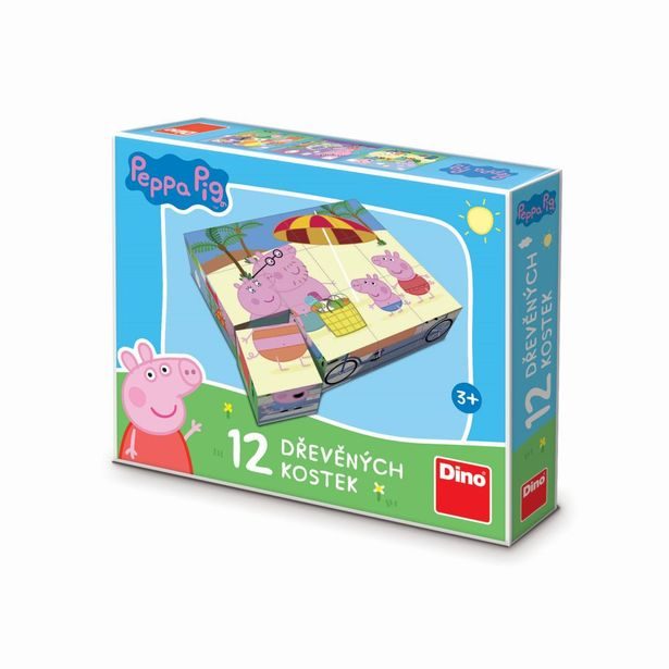 PEPPA PIG 12 Dřevěné licenční kostky