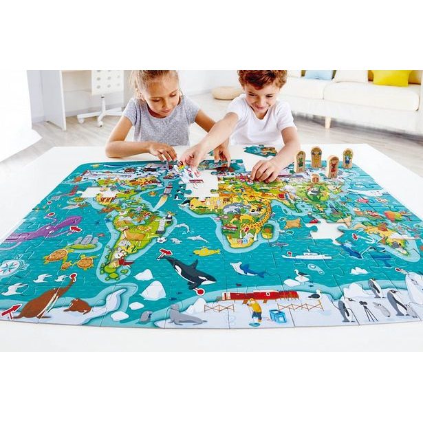 Dětské puzzle - Mapa světa 2 v 1