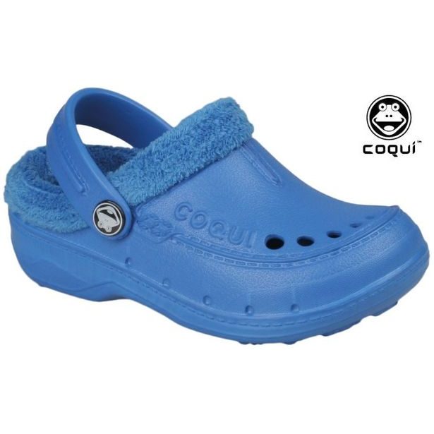 Dětské sandály Coqui Caldo s kožíškem modrá