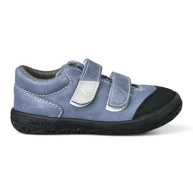 Dětská celoroční obuv Jonap BAREFOOT - Modrá s okopovou špičkou