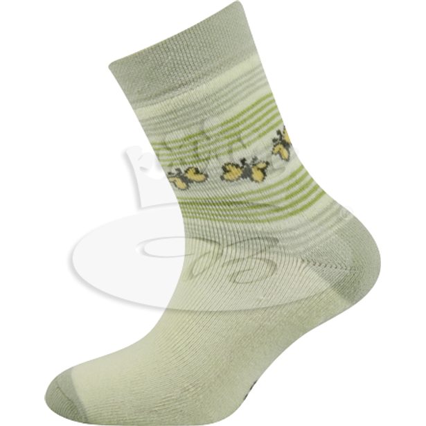 Klasické dětské ponožky Pruhanka - zelená; Velikost ponožek v cm: 23-25